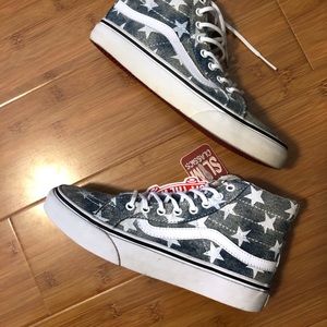 **SOLD** Sk8-Hi White Star Denim Vans